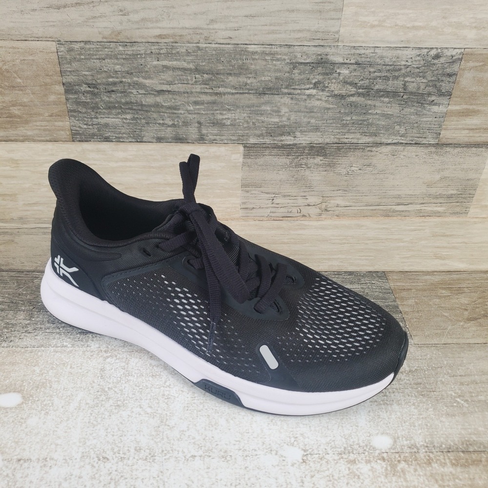 KURU ATOM Fusion Womens Shoes Sz 7.5 M Running Jet Black Bright White‎ Sneakers